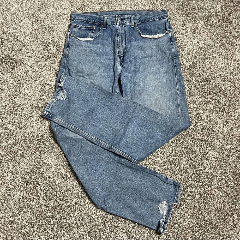 Levi's 505 Regular Fit Straight Leg Stretch Jeans Light Wash Men's 34x34